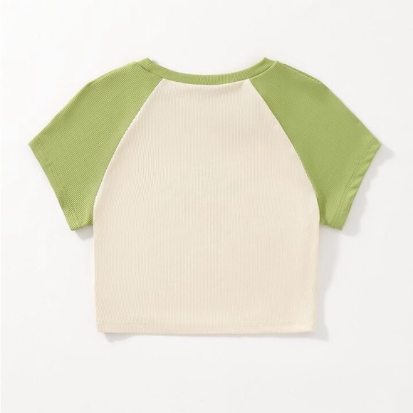 Y2K Graphic Cartoon Slogan Crop Tee ‘Let’s Root for Each other’ | Small NEW - Picture 2 of 6